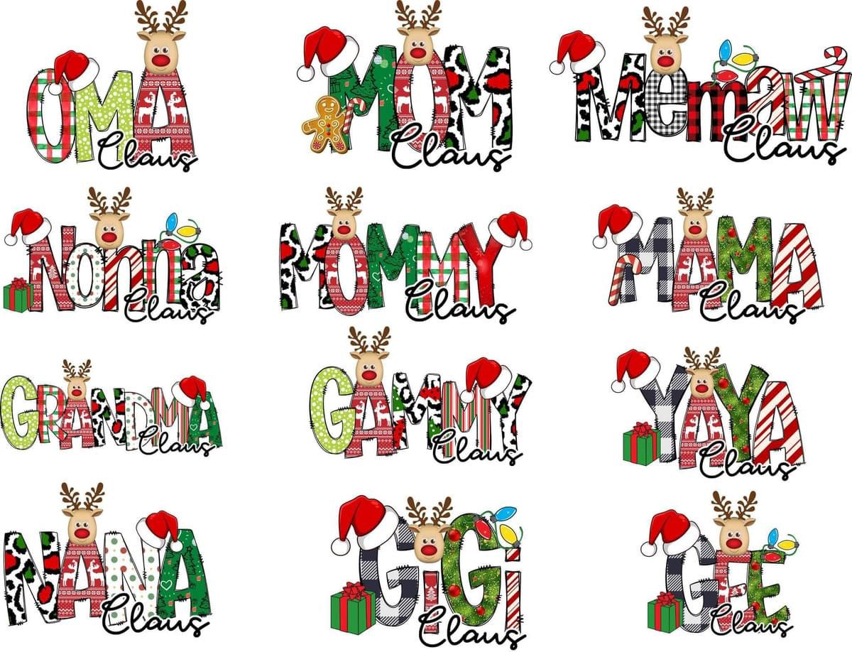 CUSTOM Christmas Name Sweatshirts - 45 different options!!