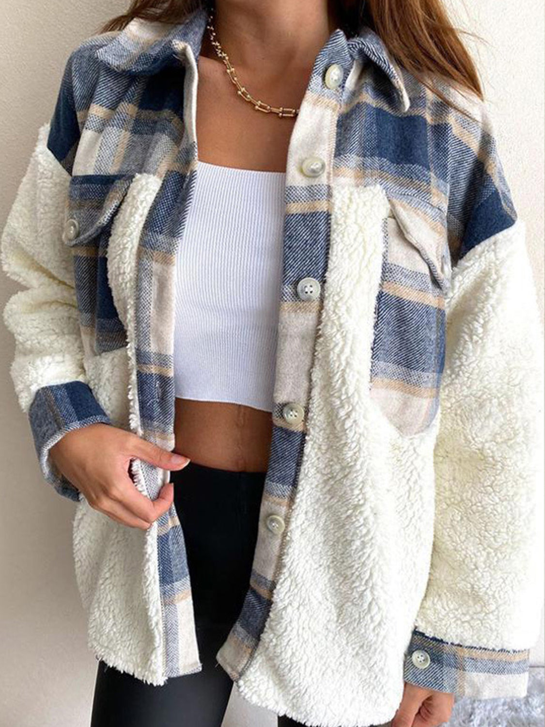 Fuzzy Button Up Long Sleeve Jacket - 5 Colors!