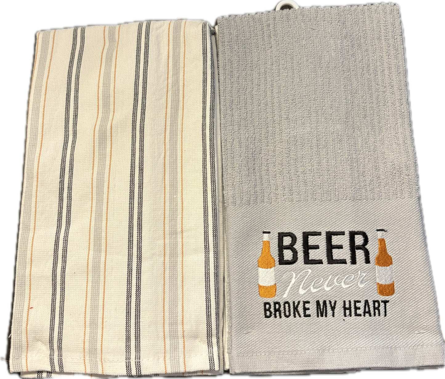 Set of 2 Dish Towels - Beer Never Broke My Heart