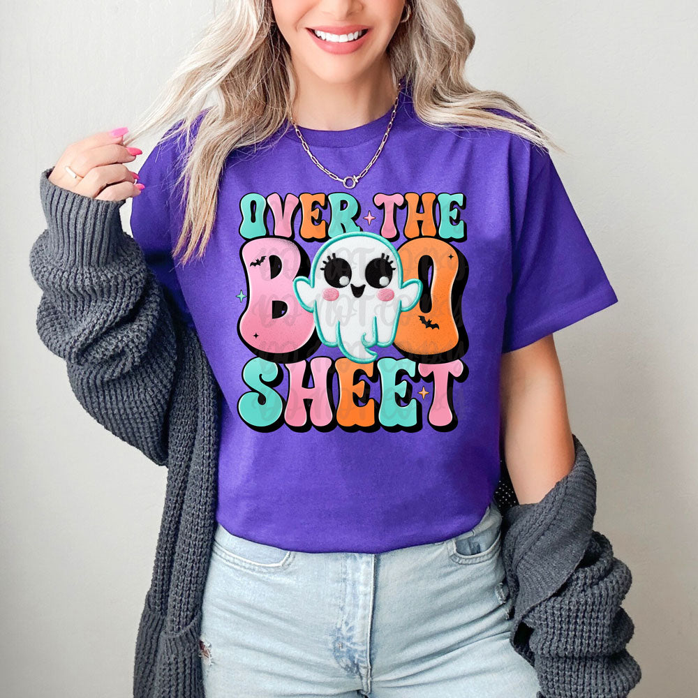 Over The Boo Sheet Faux Embroidery GRAPHIC TEE