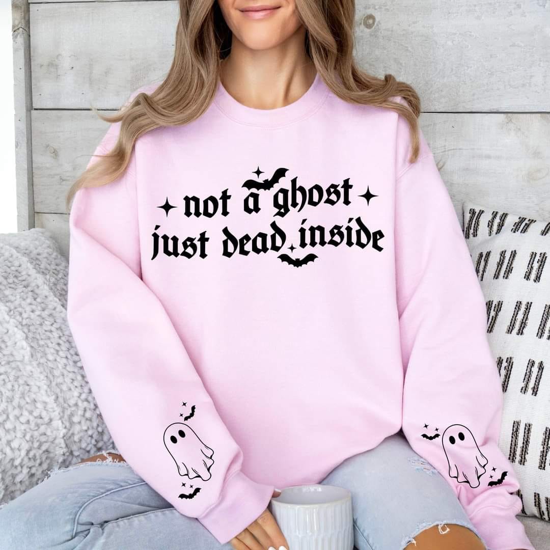 Not a ghost -With Sleeve Accent Sweatshirt