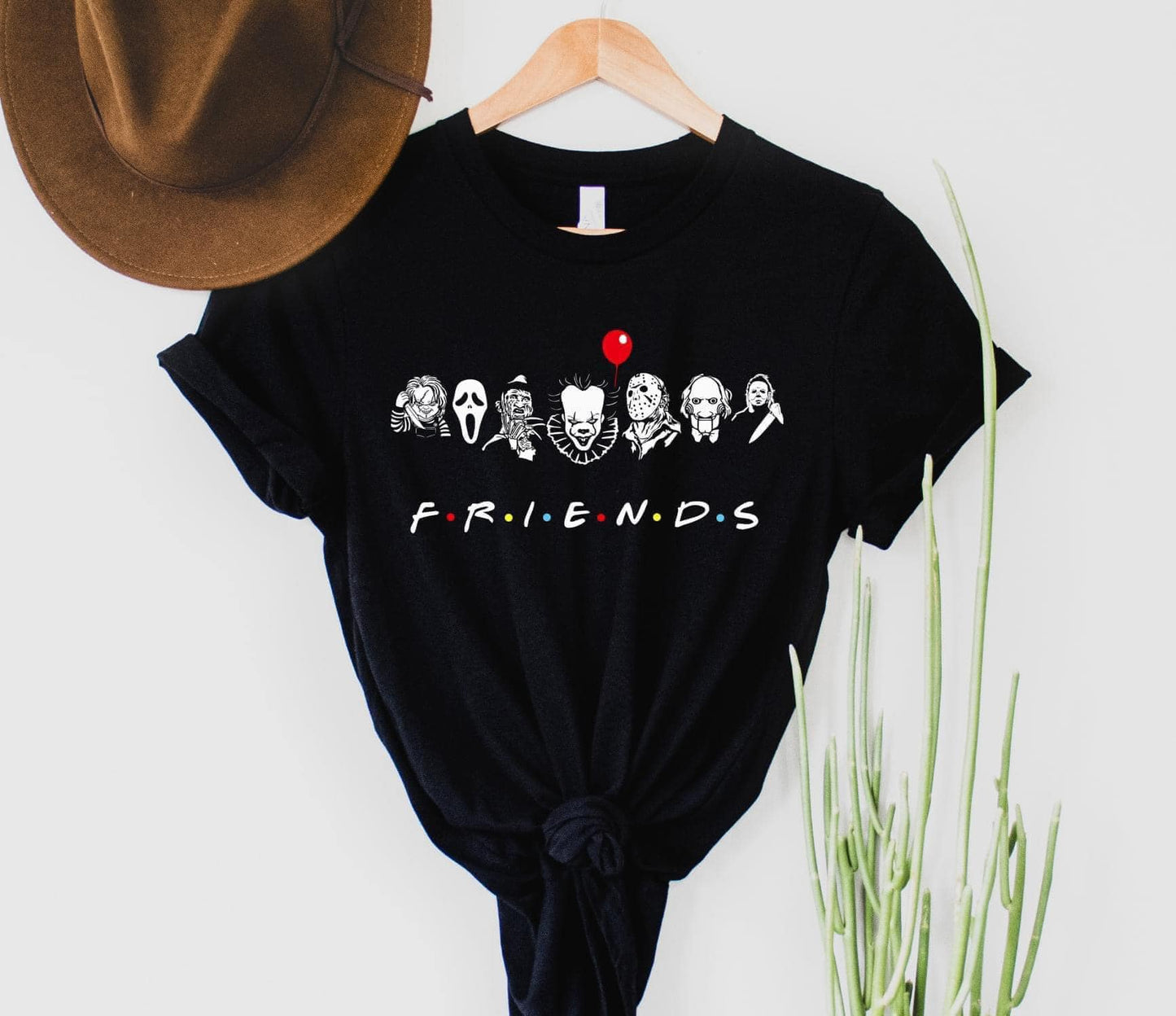 Black & White Friends Horror Graphic Tee