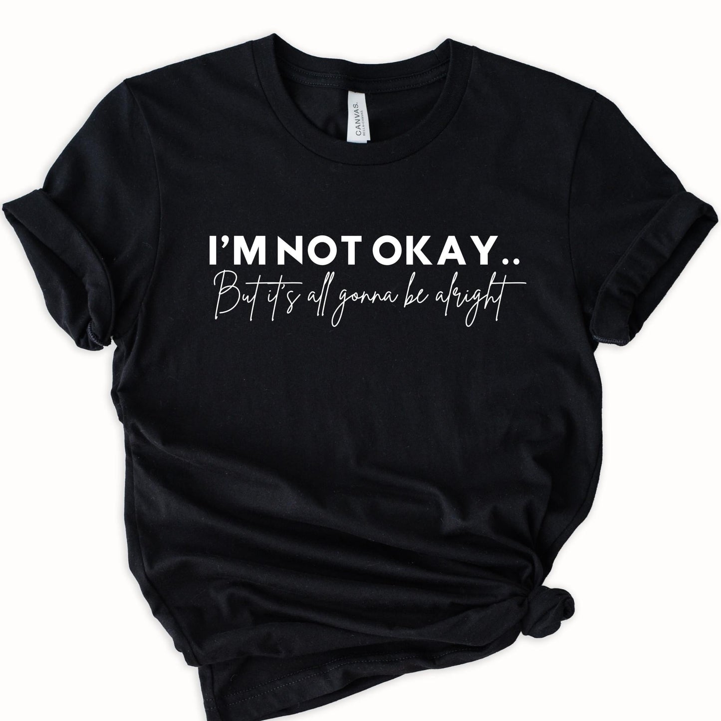 CUSTOM Medium Black Long Sleeve - It’s All Gonna Be Alright Graphic