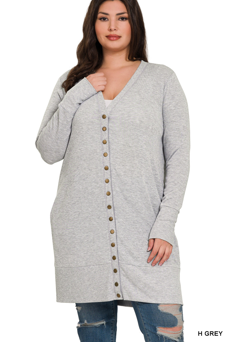 Snap Button Sweater Cardigan