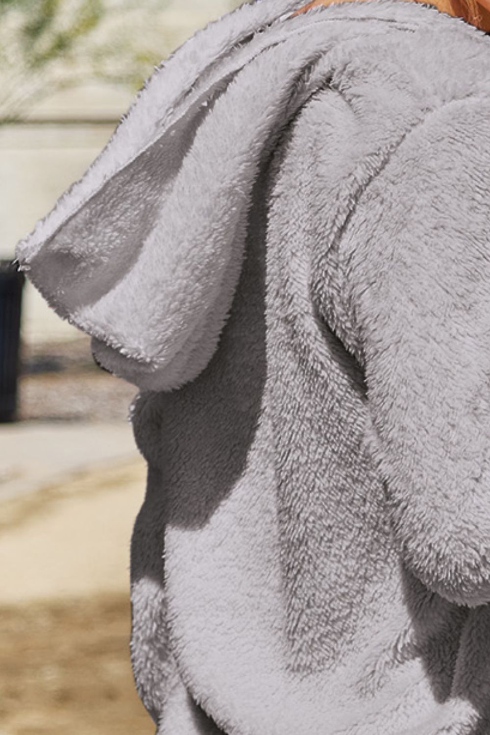 12 Colors! Full Size Teddy Hooded Jacket with Pockets