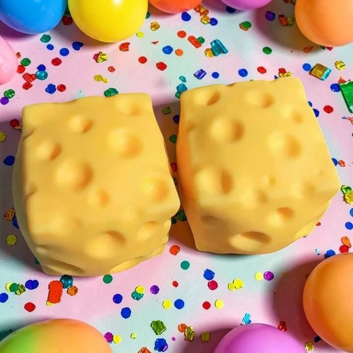 RTS Viral Large Swiss Cheese Cube Squishy
