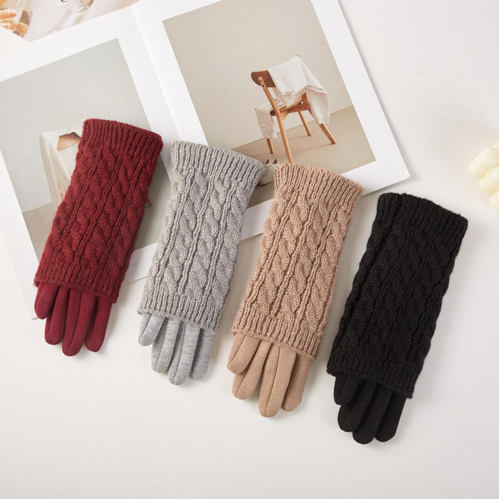 High Folded Knit Cuff Gloves