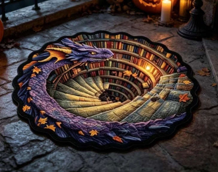 Preorder 3D Effect Dragon Books Bath/Bedroom/Kitchen Rug