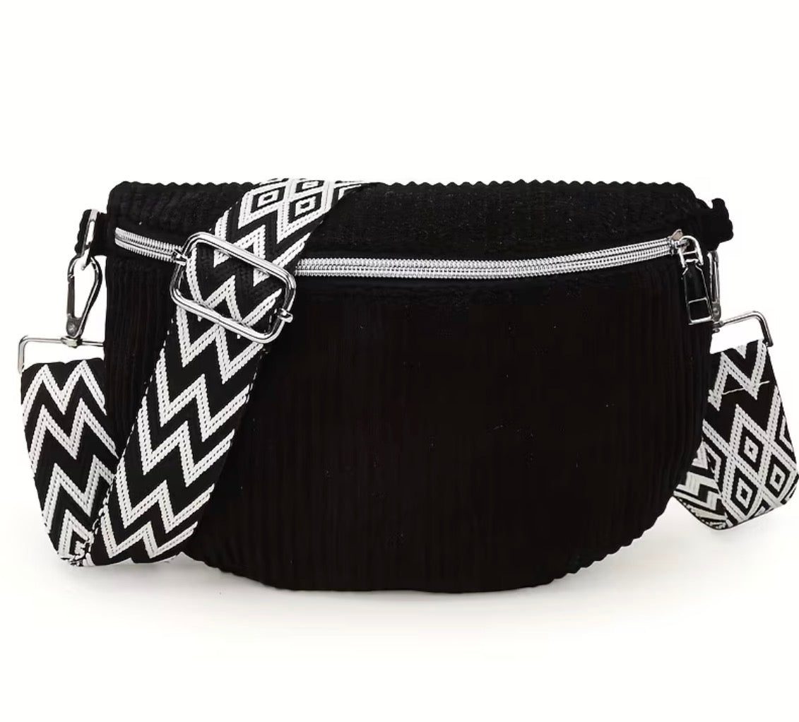 Corduroy Ribbed Crossbody Sling Bag