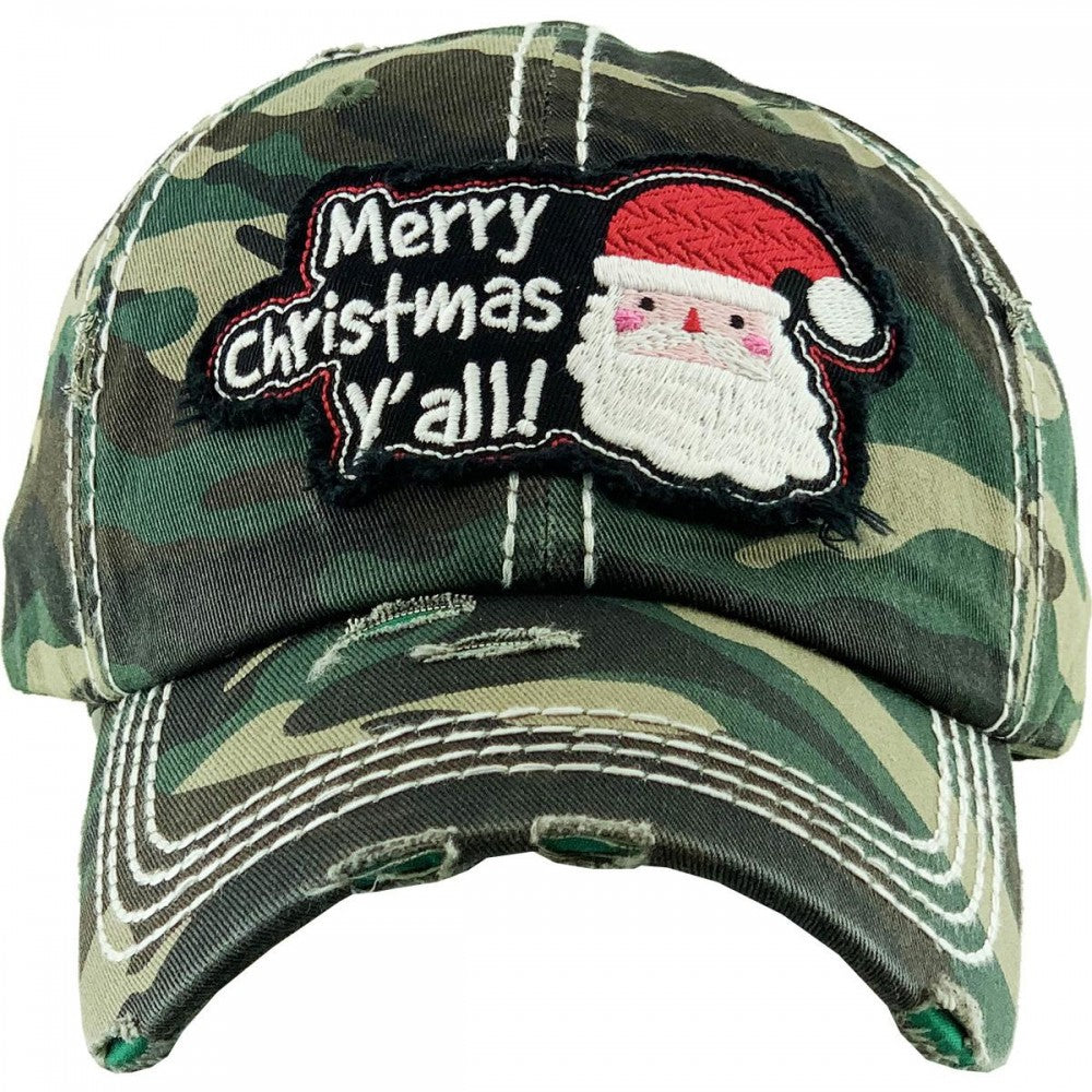 Merry Christmas Y'all! Vintage Distressed Baseball Cap