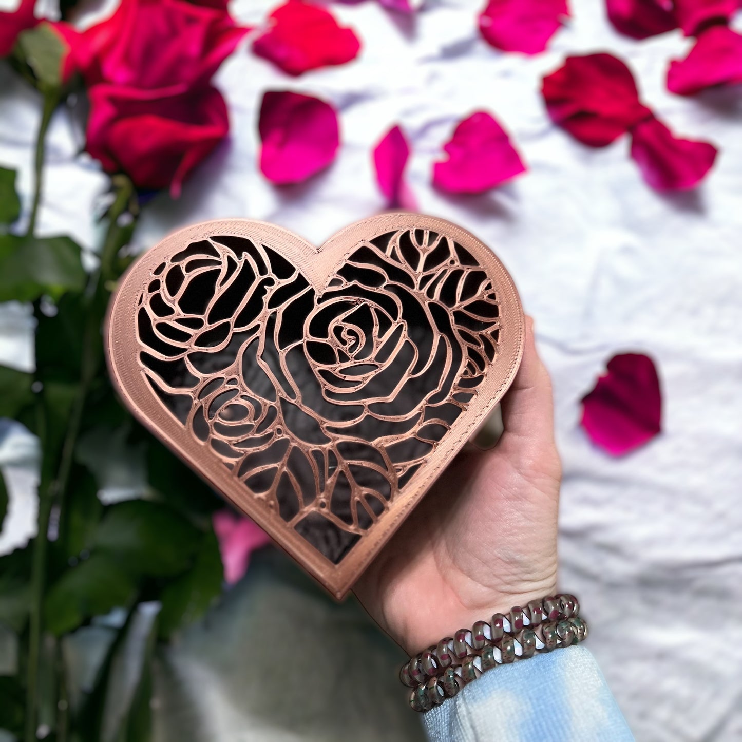 Made by Mike: Rose Filigree Heart Box 3D Printed