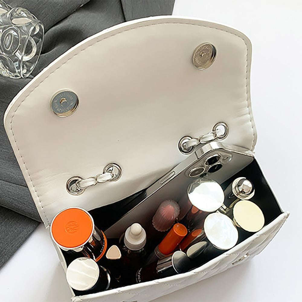 Vegan Leather Quilted Cross Body Tote Bag Featuring Metal Bow Detail - 2 Color Options!