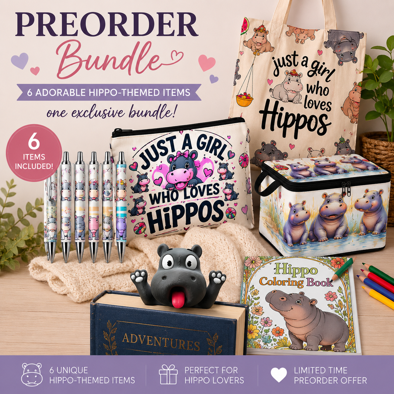 Preorder Animal Bundle - Hippo