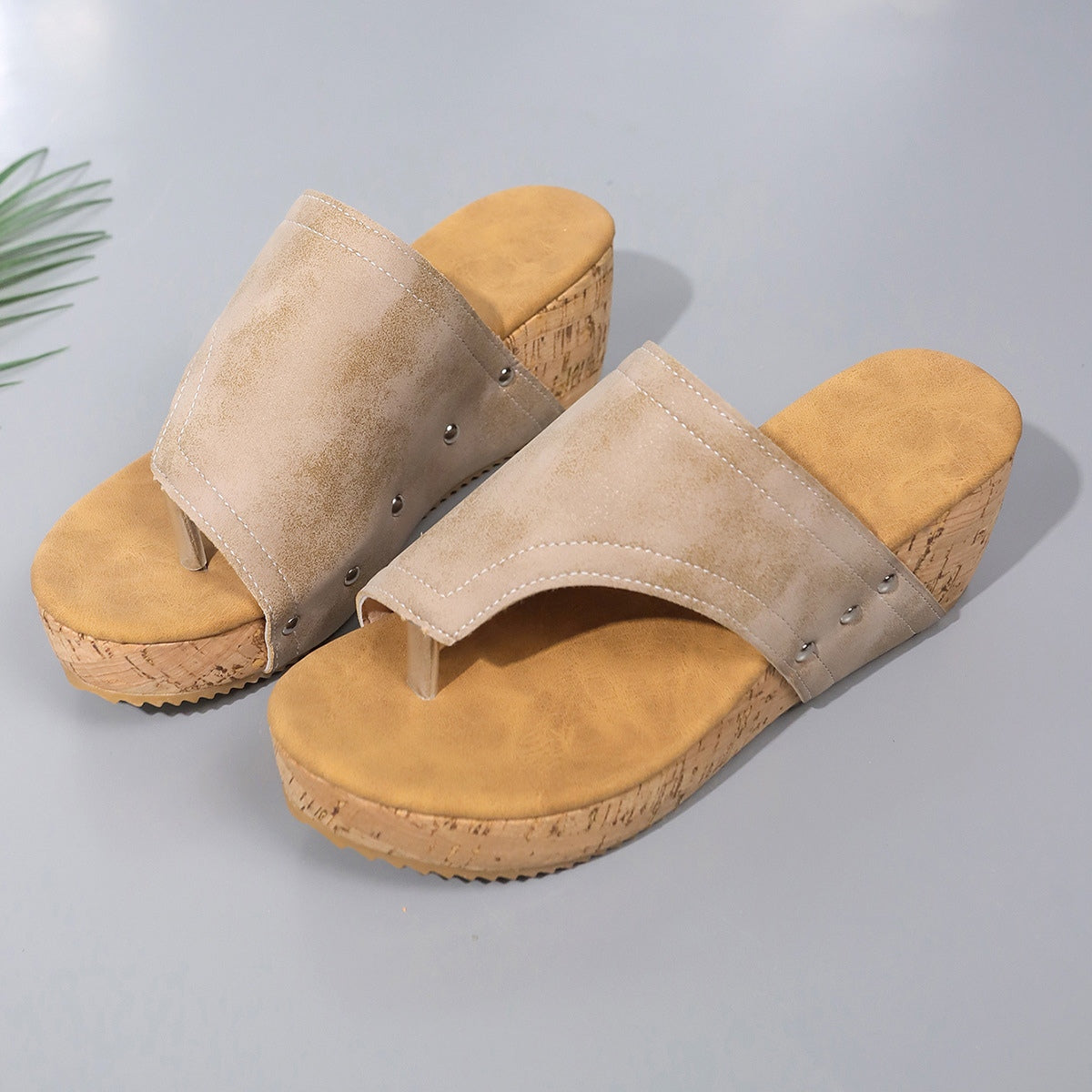 PU Leather Wedge Sandals - 3 Colors