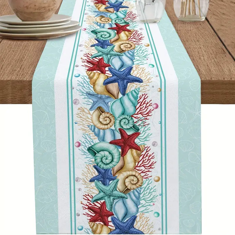 Blue Shells Table Runner