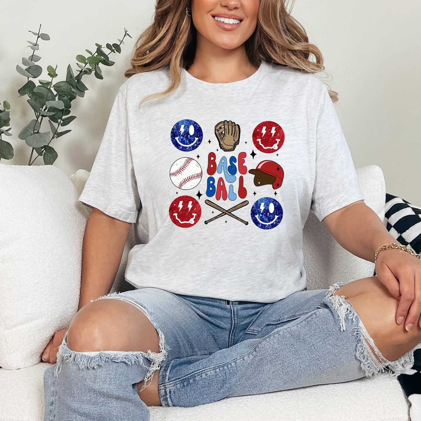 Baseball Smiley CUSTOM Graphic