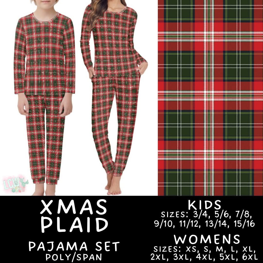 Medium Xmas Plaid Women’s Christmas Long Sleeve Pajamas