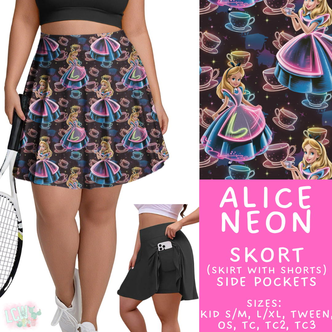 Neon Alice Skort Adult & Kids - PREORDER Batch #487 - ETA Mid-April