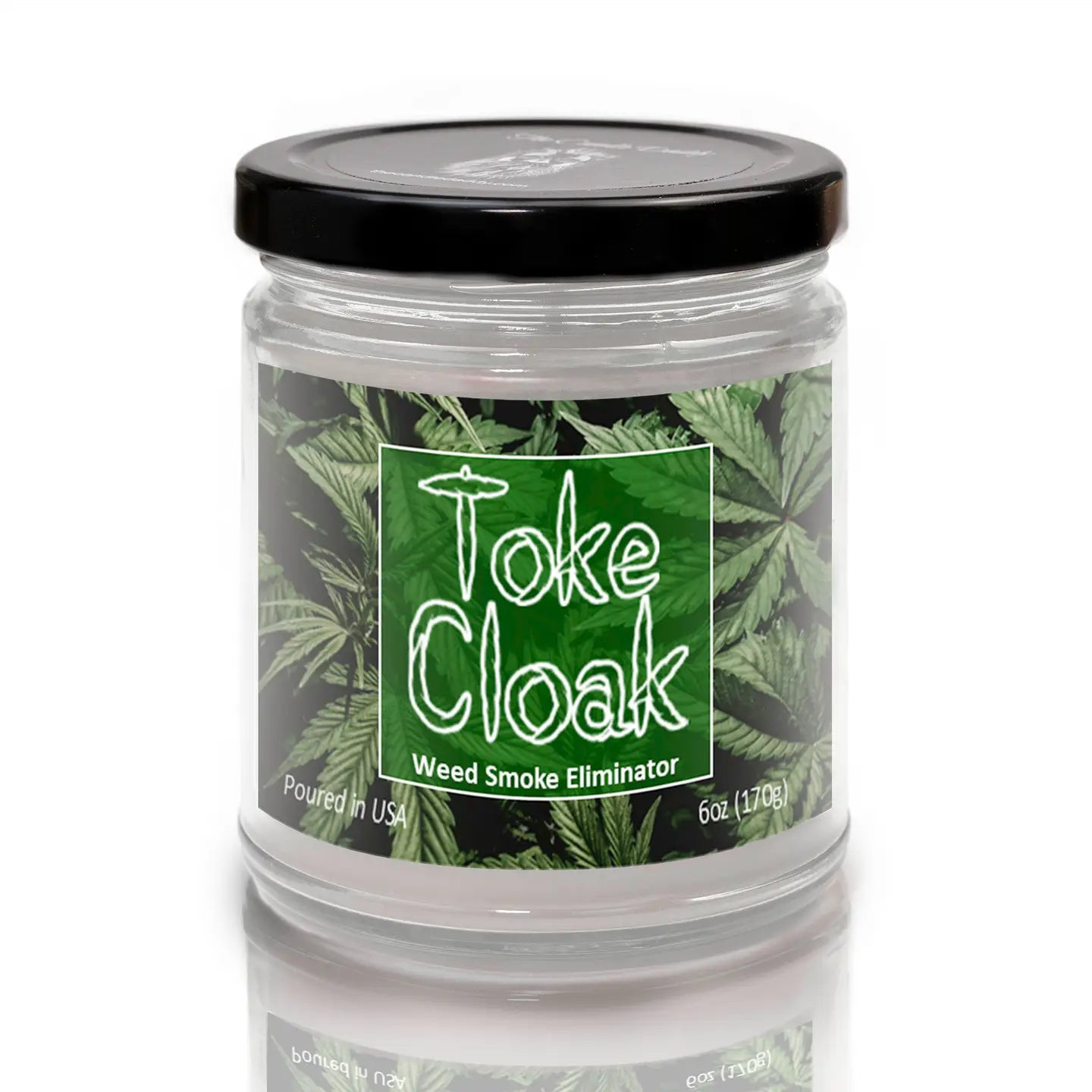 Toke Cloak - Weed Smoke Eliminator Clean - 6 oz Jar Candle