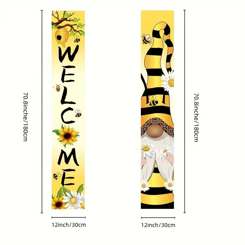 Bee Gnome Welcome Door Banners
