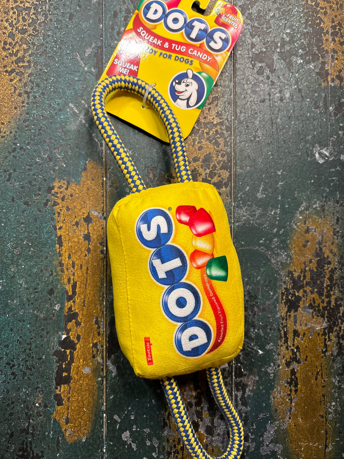 Dots Squeak & Tug Dog Toy