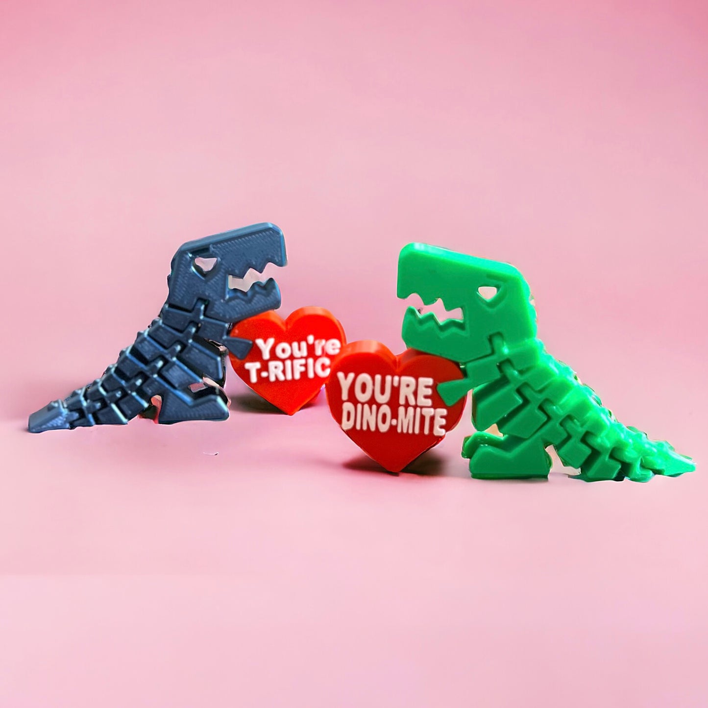 Made by Mike: Flexi T-Rex Heart Valentine 3D Printed Fidget