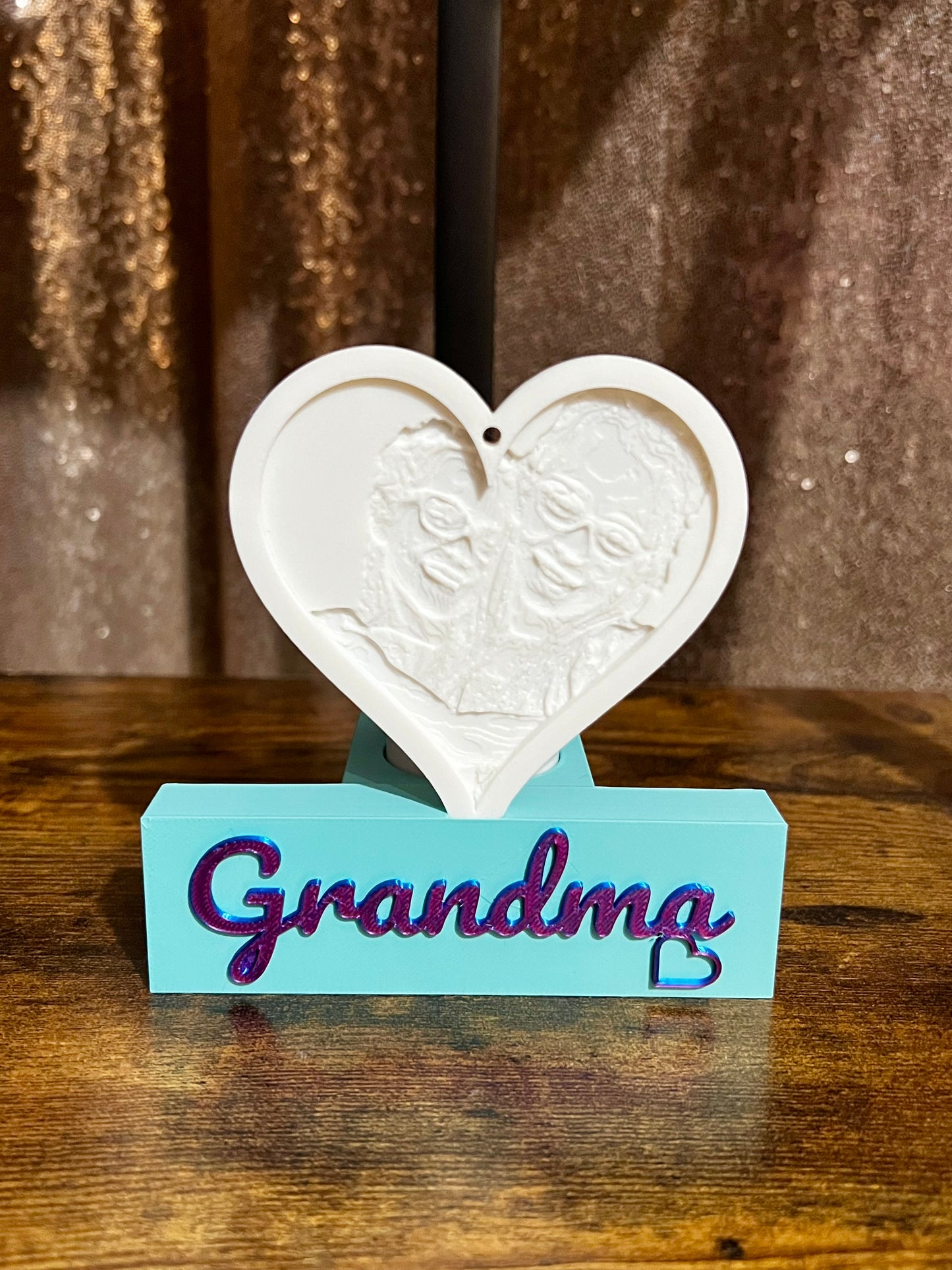 Made by Mike: CUSTOM Name AND Photo Heart 3D Print