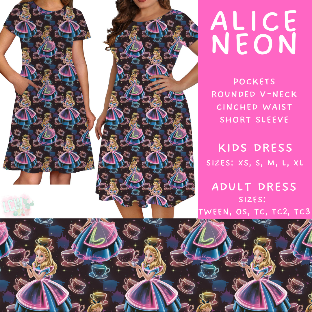 Alice Neon Adult & Kids Dress - PREORDER Batch #487 - ETA Mid-April