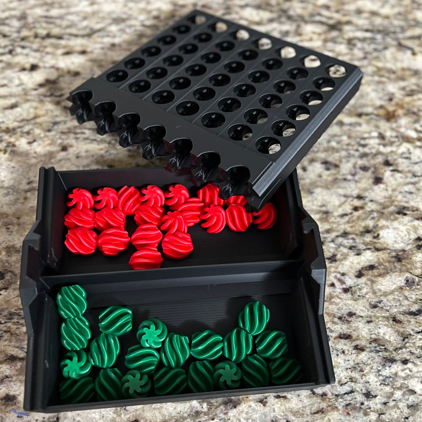 Made by Mike: Travel Cascade Connect 4 Self Sorting