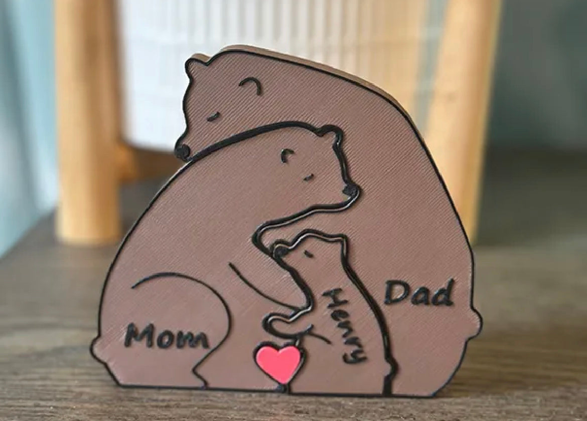 Made by Mike: CUSTOM 3D Printed Bear Family Puzzle