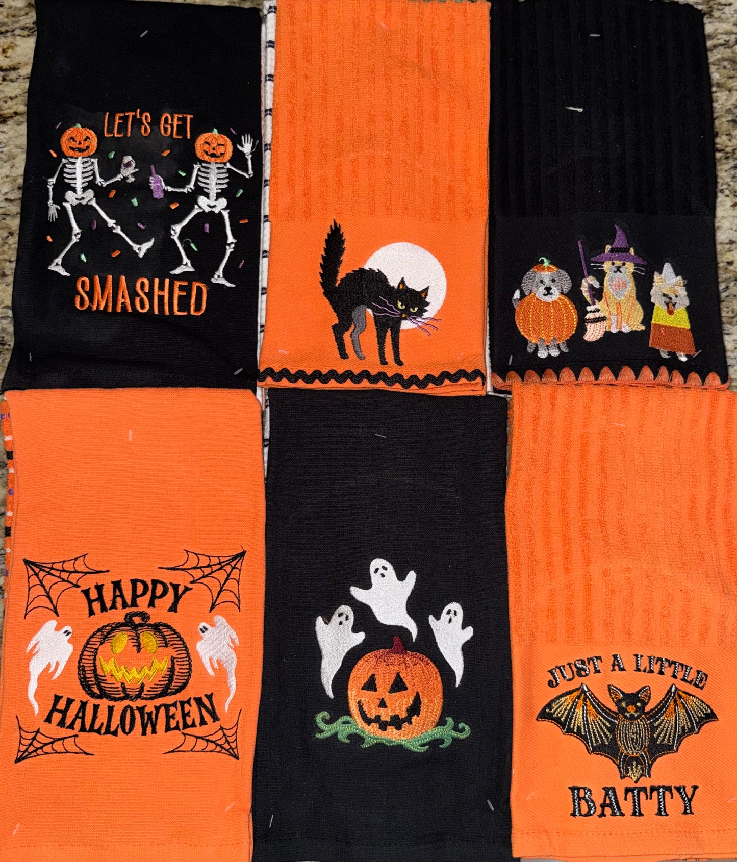 Halloween Embroidered Towel - Sets of 2