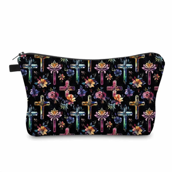 Pouch - Religious Stained Glass Watercolor Cross