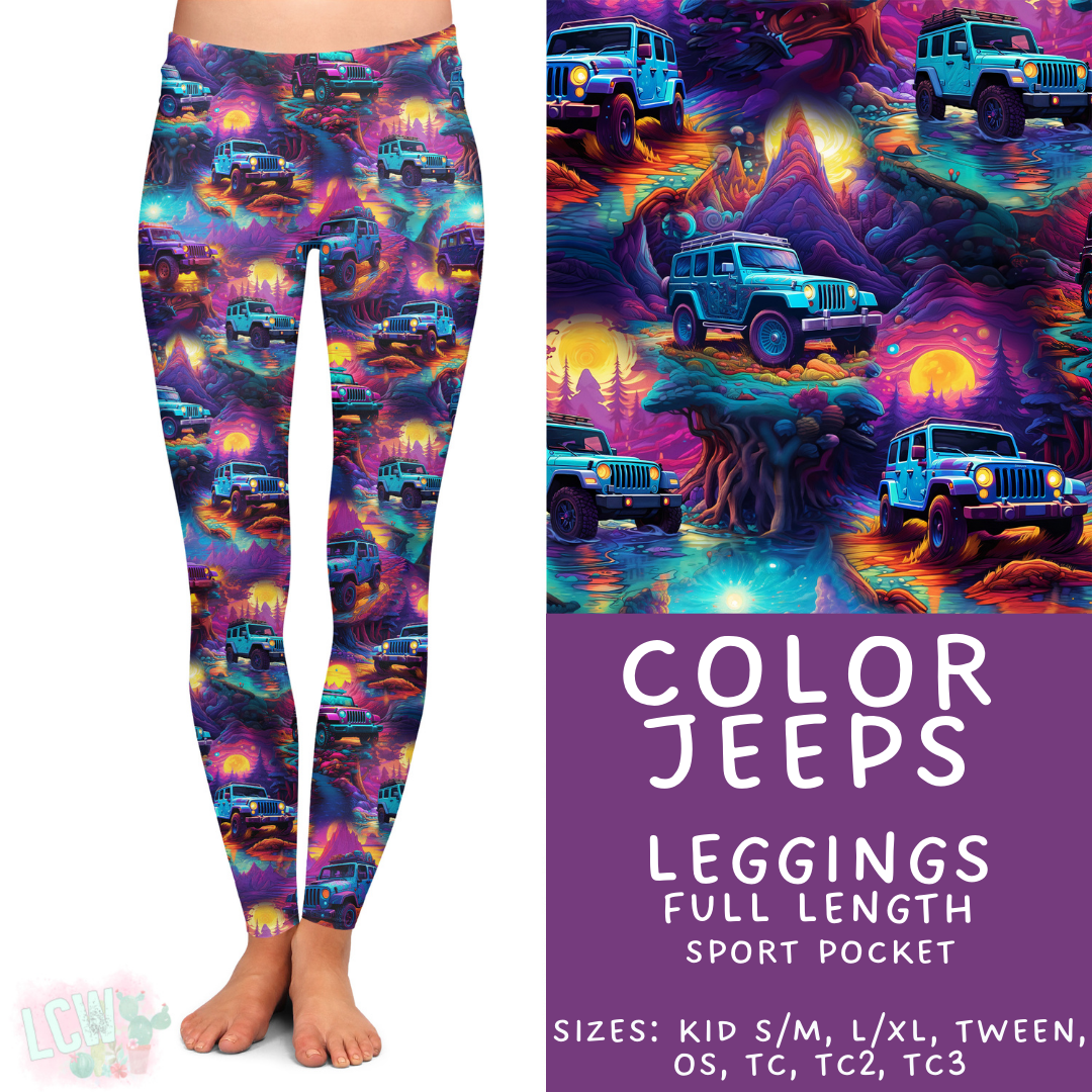 Color Jeeps Leggings Adults & Kids - PREORDER Batch #485 - ETA Early April