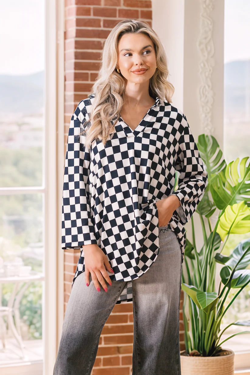Checkmate Babe Split Collar Top
