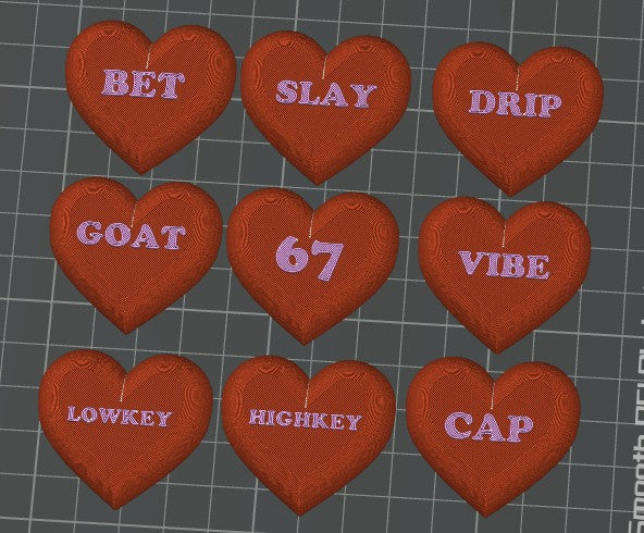 Made by Mike: Slang Conversation Heart Fidget Clickers - 1 Random Clicker