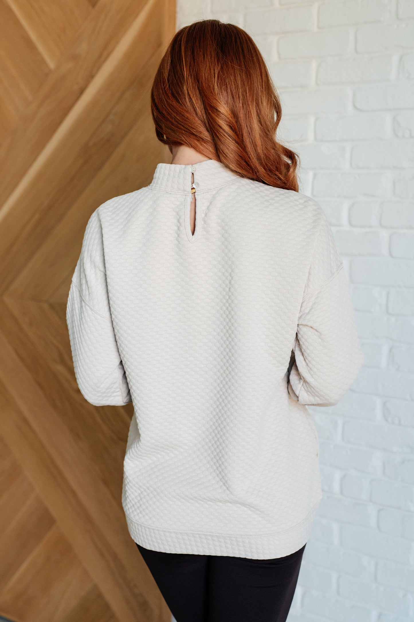 DOORBUSTER Don't Change Anything Mock Neck Pullover