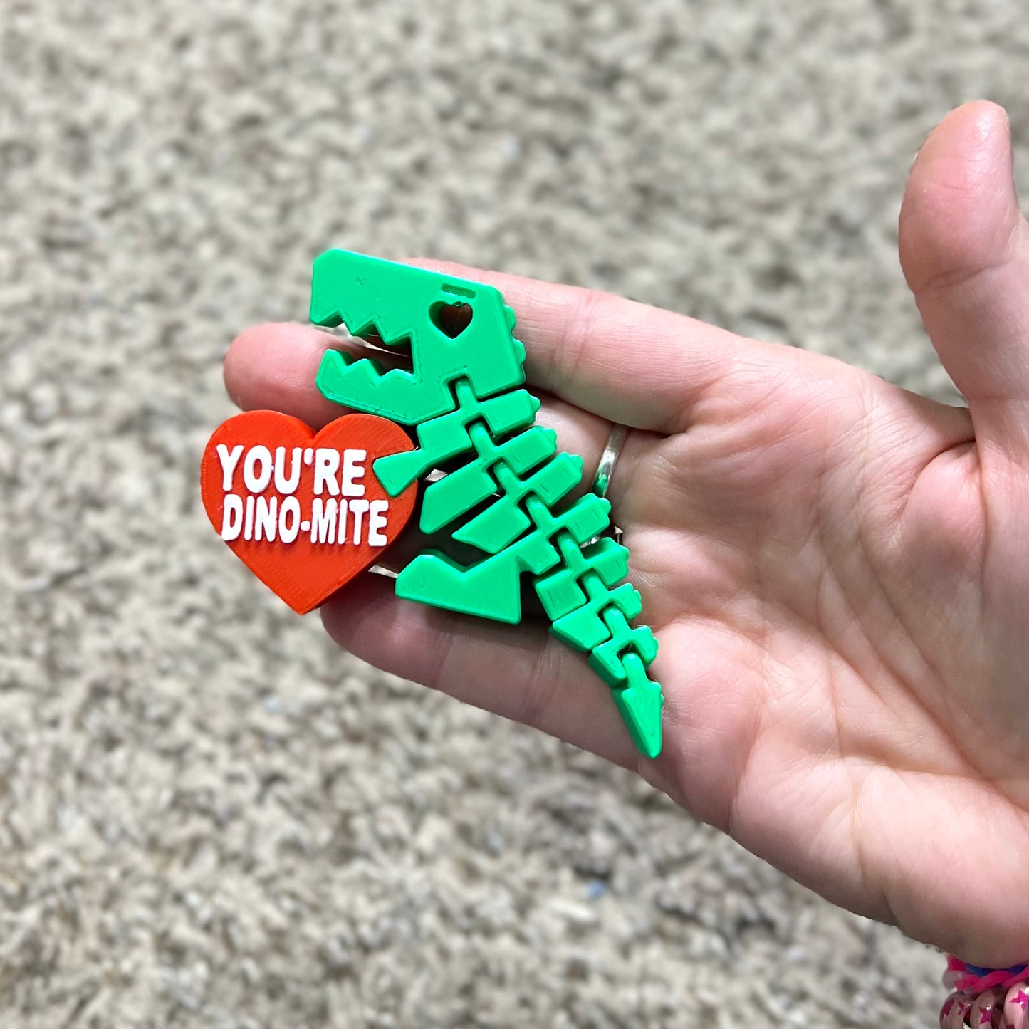 Made by Mike: Flexi T-Rex Heart Valentine 3D Printed Fidget