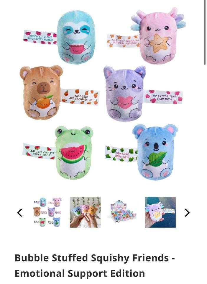 Emotional Support Bubble Stuffed Squishy Friends