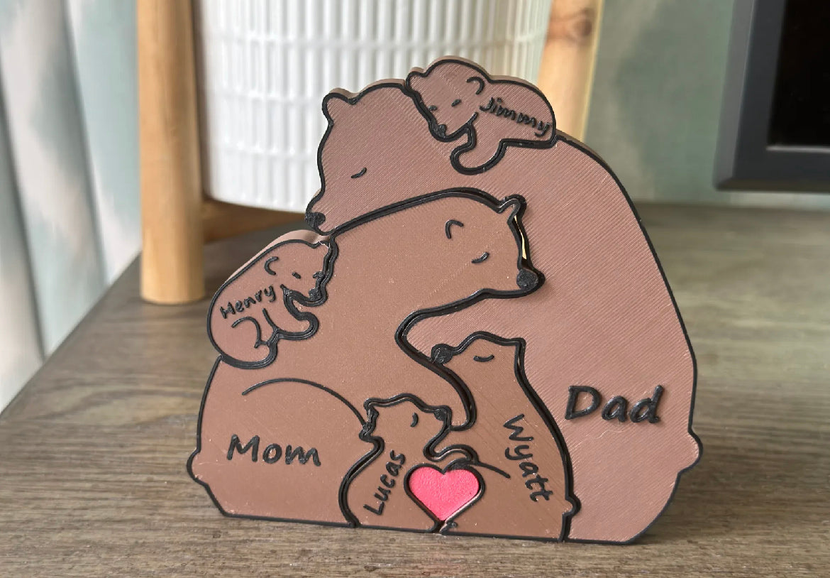 Made by Mike: CUSTOM 3D Printed Bear Family Puzzle