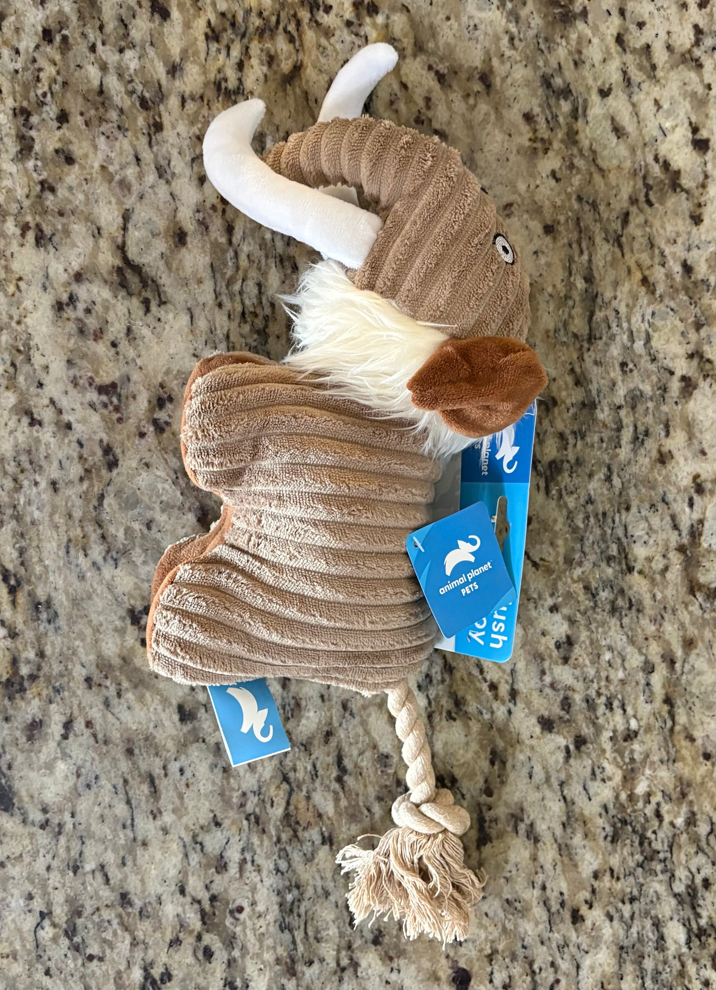Animal Planet Plush Wooly Mammoth with Squeaker and Rope