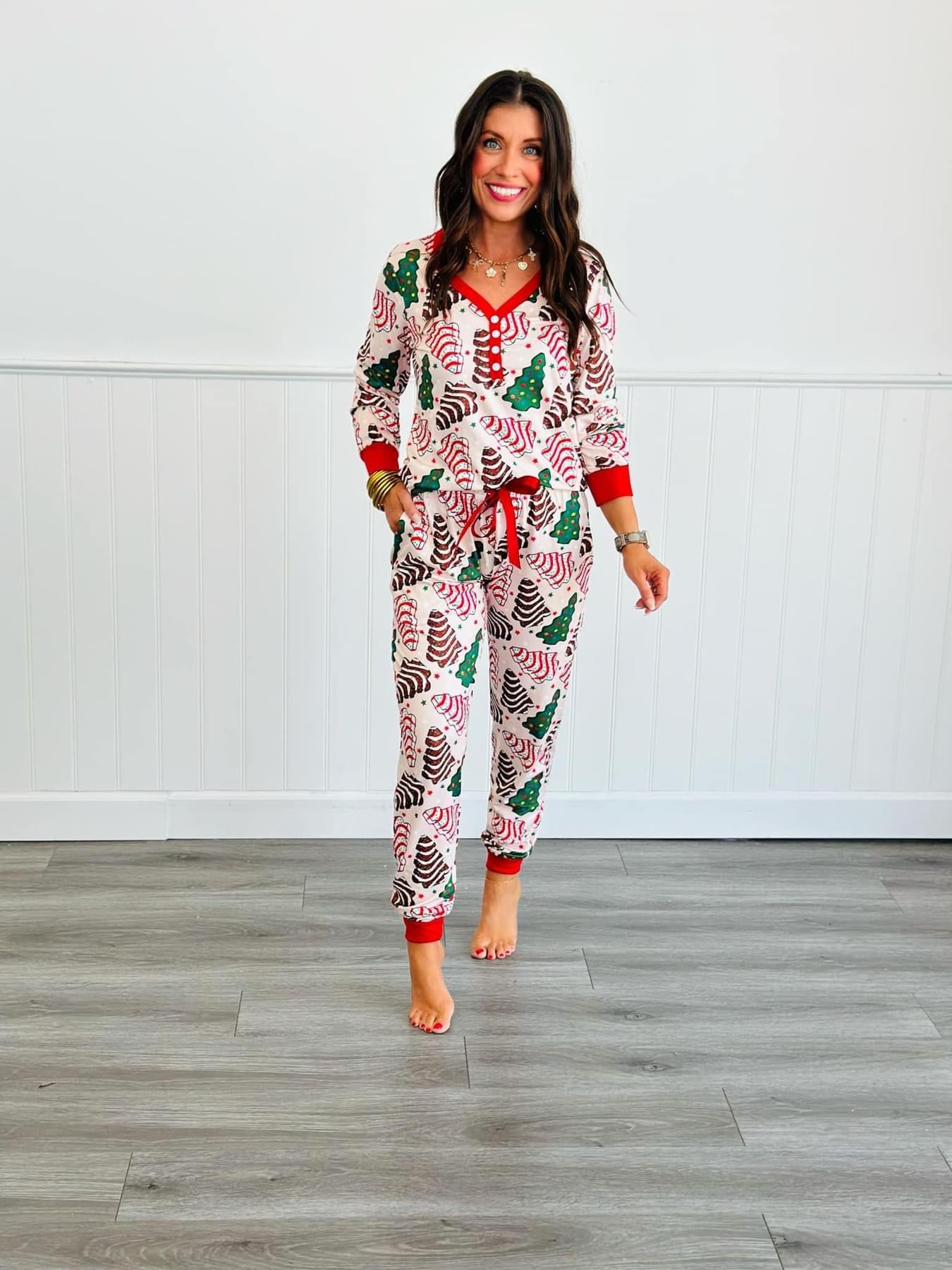 Christmas Snack Cake Long Sleeved Jogger PJs