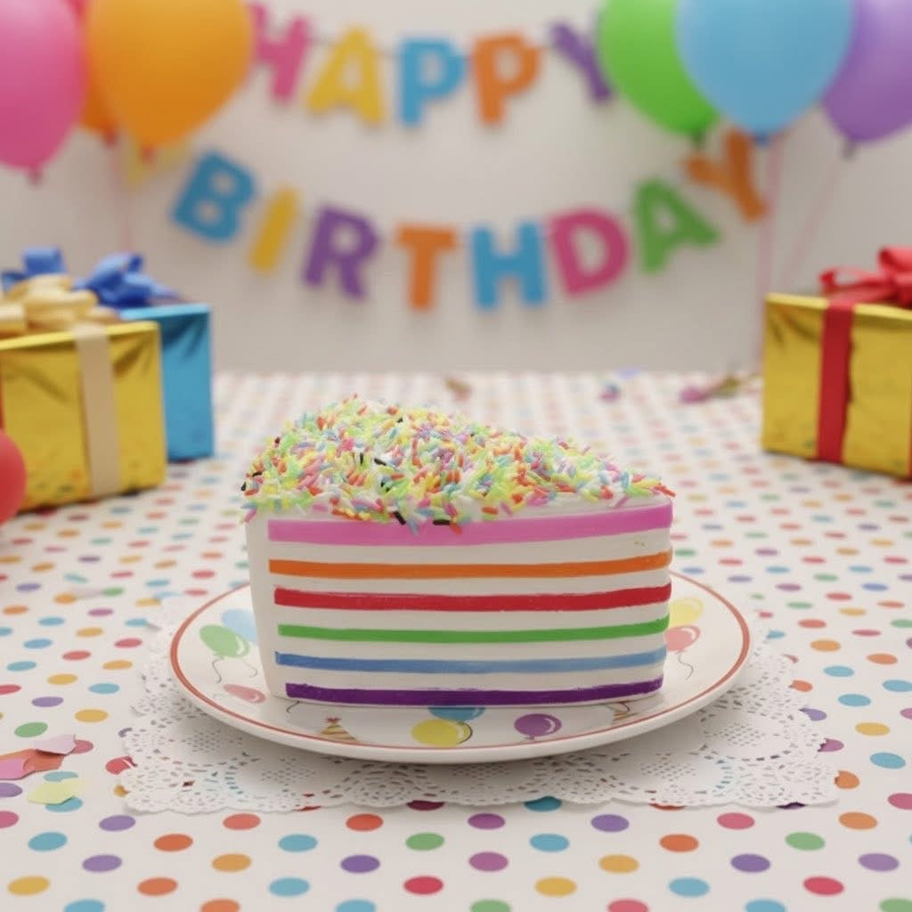 RTS Viral Large Rainbow Cake Squishy