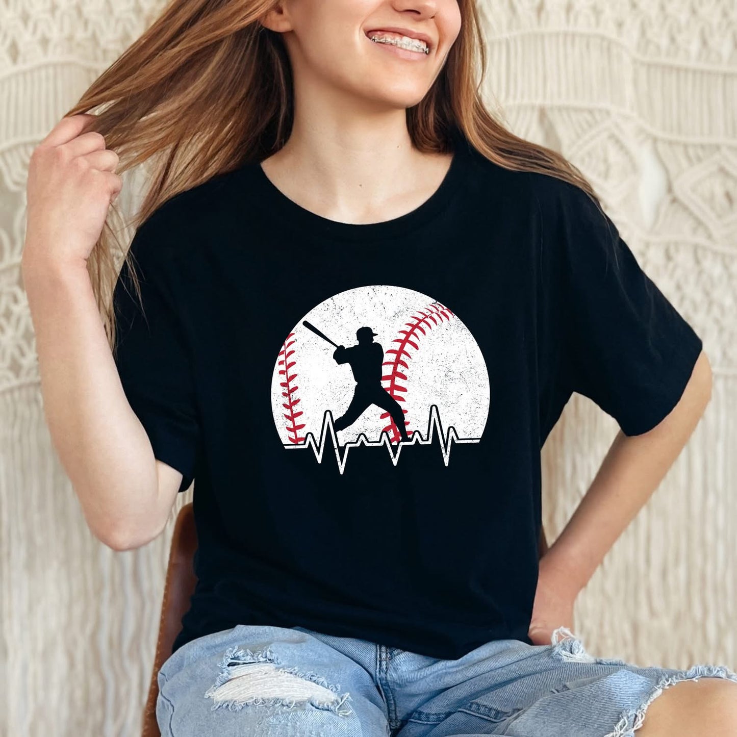 Baseball Heartbeat CUSTOM Graphic