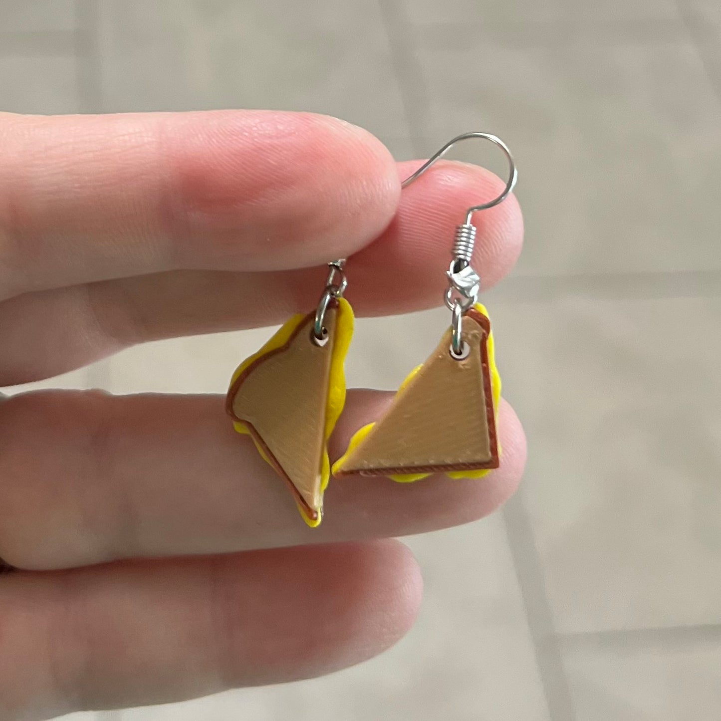 Made by Mike: Grilled Cheese Earrings 3D Printed