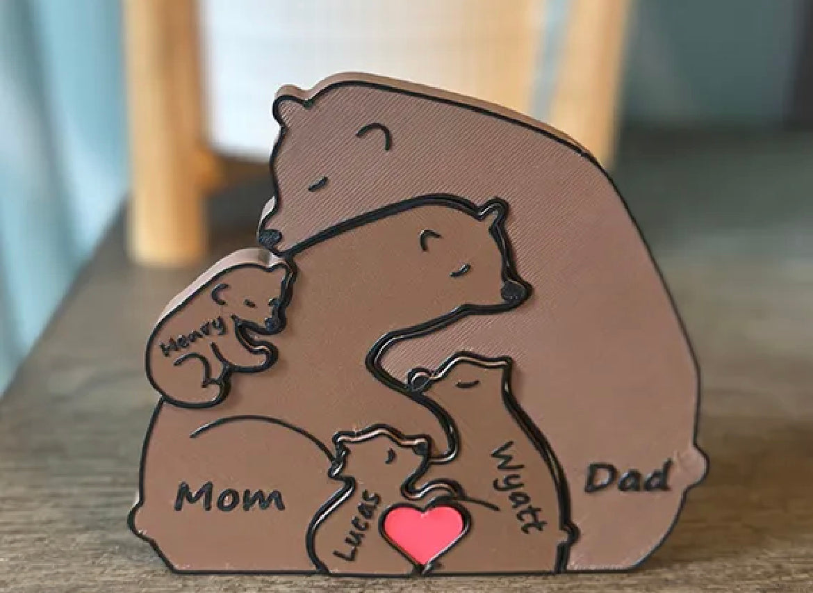 Made by Mike: CUSTOM 3D Printed Bear Family Puzzle