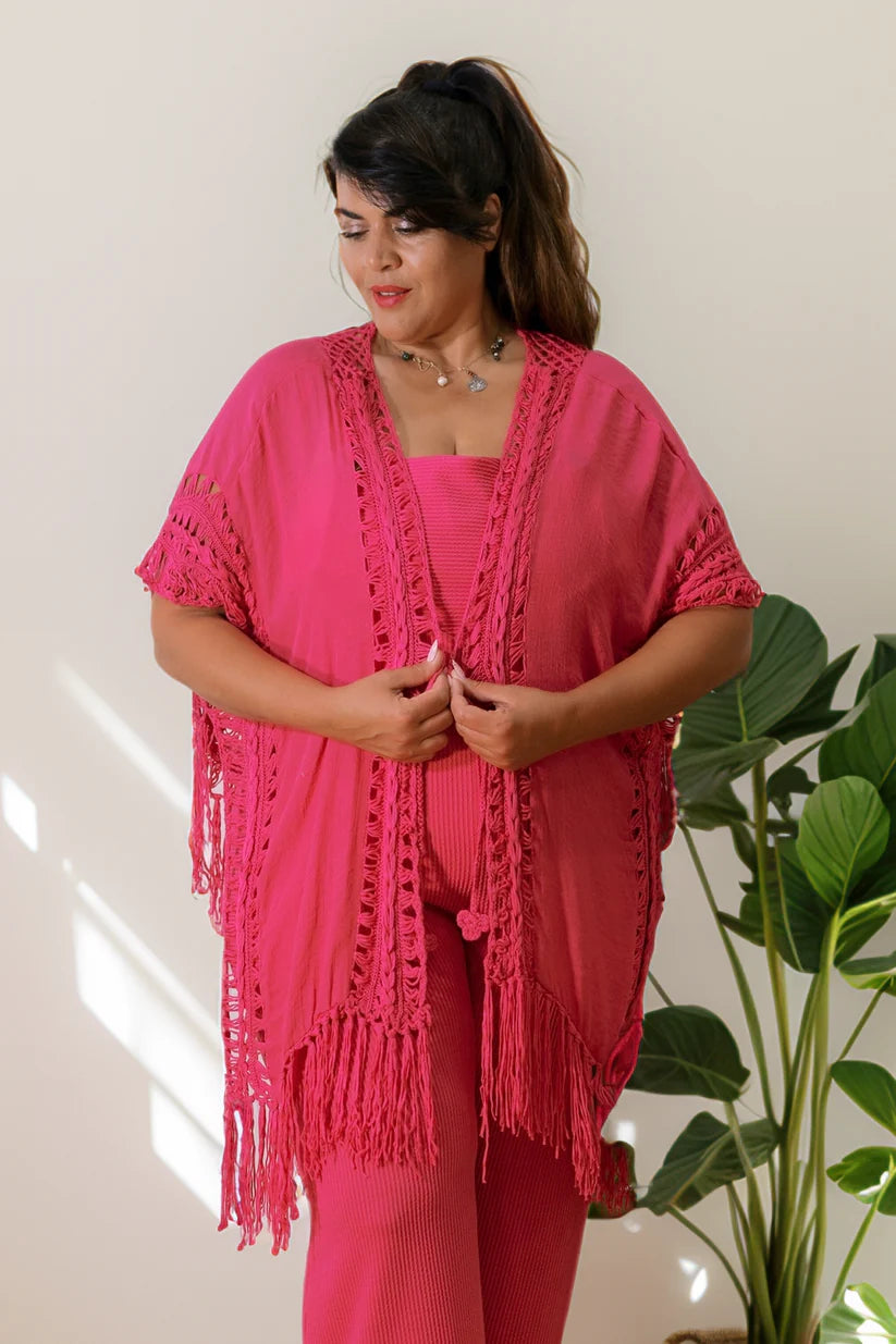 Fuschia Flow Cardigan