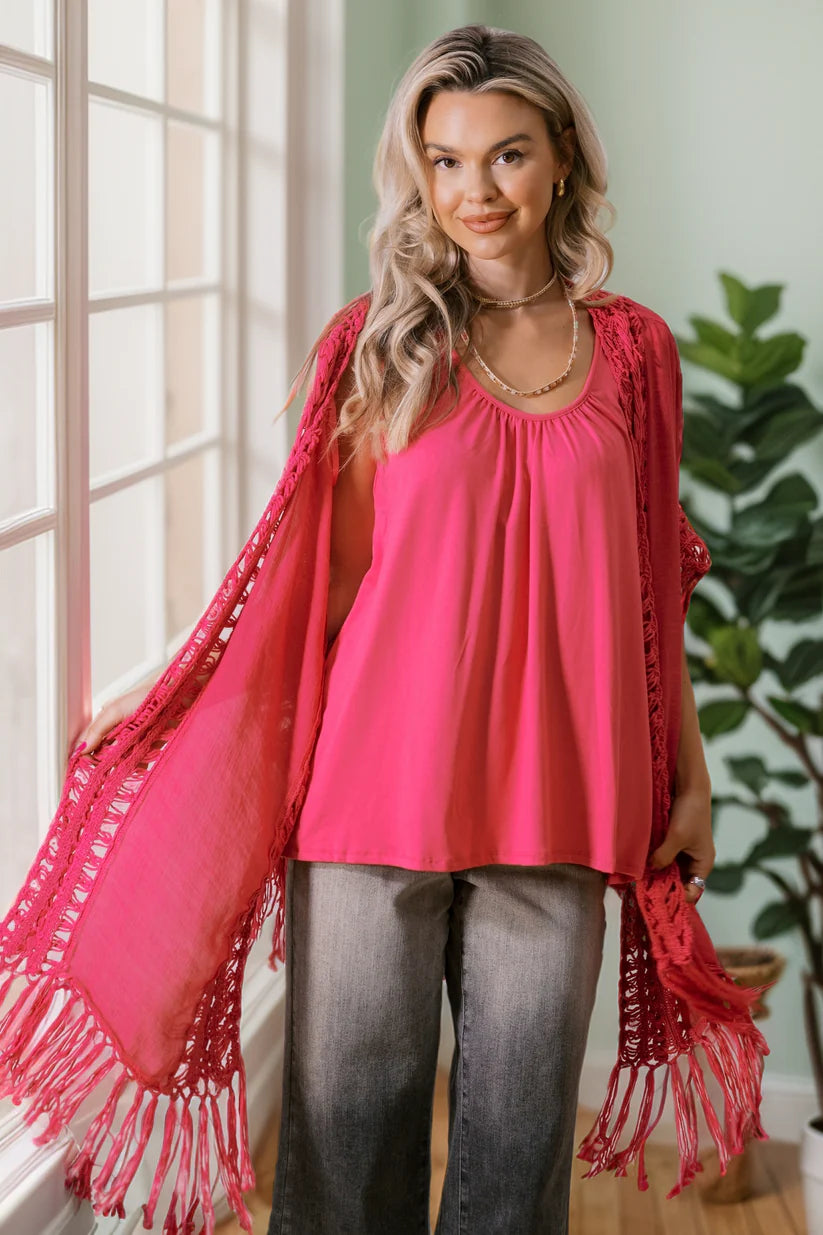 Fuschia Flow Cardigan