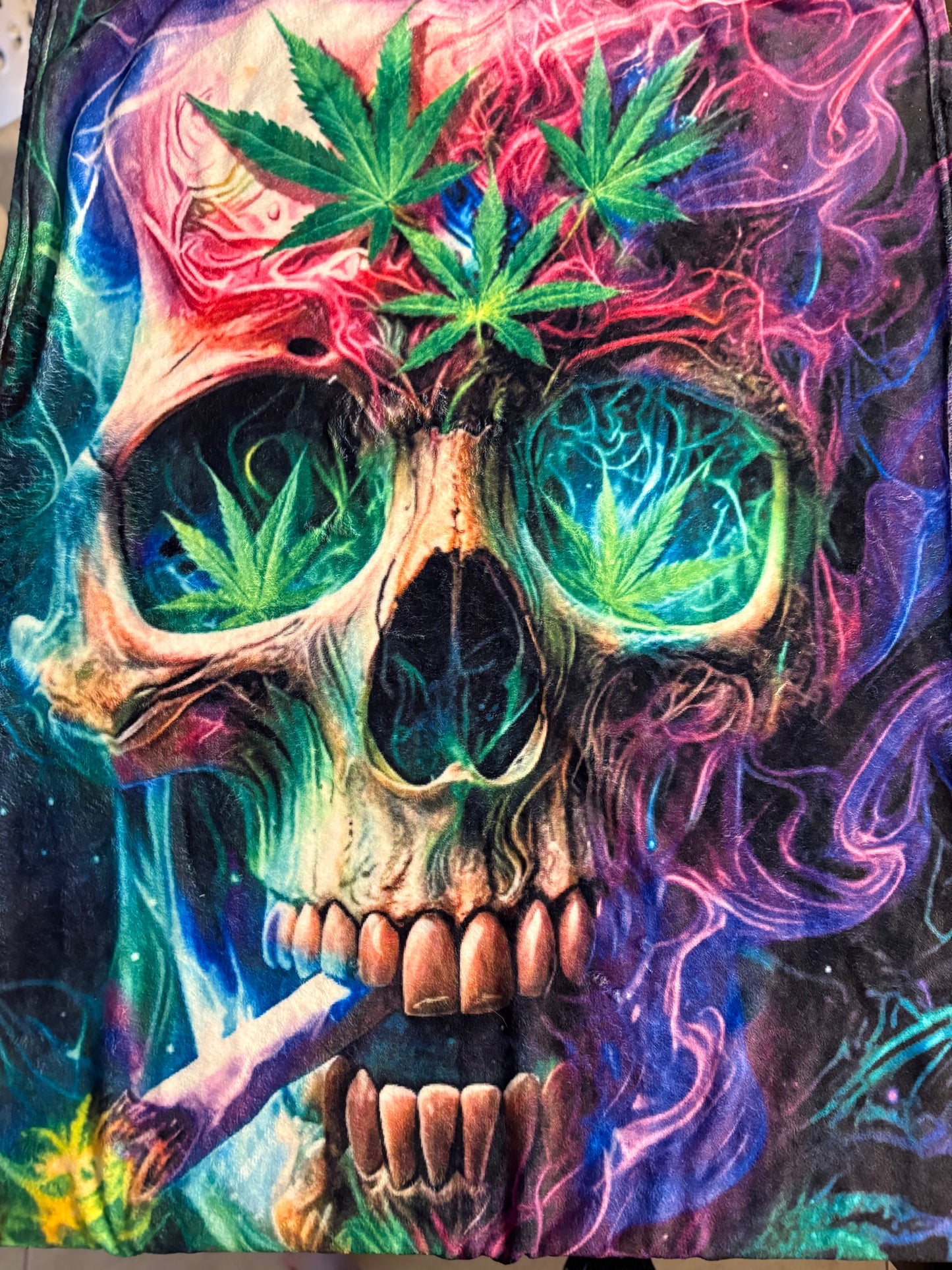 40”x50” Smoking Skull Blanket
