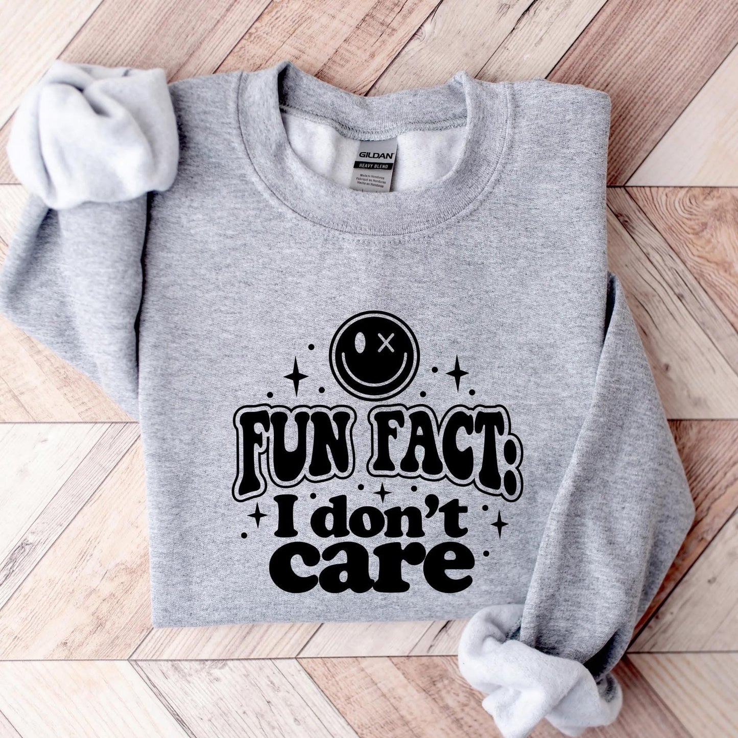Fun Fact: I Don't Care Smiley Face CUSTOM Graphic