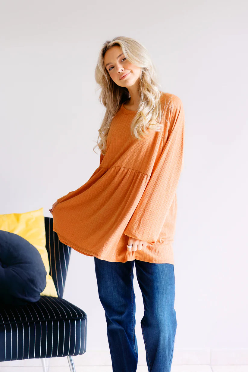 Pumpkin Charm Peplum Top